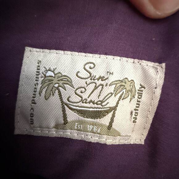 Sun and Sand Wicker Bag Purse Purple Accents‎ Zipper Closure Inside Pockets - Picture 11 of 12